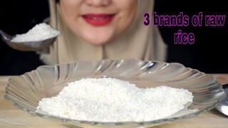 ASMR RAW RICE EATING|| RAW RICE || MAKAN BERAS MENTAH 3 MERK PAKE CENTONG || ASMR INDONESIA