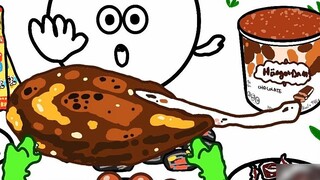 [Anime] Menyantap Paha Ayam Panggang dalam Satu Kali Gigitan