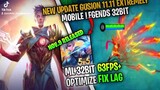 New! Updates Optimize  32 Bit Version Mobile Legends Gusion 11.11 Patch Fix Lag Framedrops Smooth