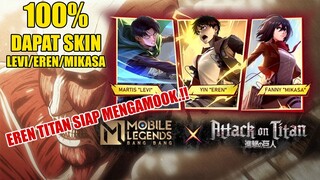 JANGAN LUPA BESOK..!! DIJAMIN DAPAT SKIN ATTACK ON TITAN.?? | MLLB x ATTACK ON TITAN SKIN..!!