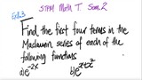 STPM Math T Sem2 Ex11.3 Find the first four terms in the Maclaurin series ...