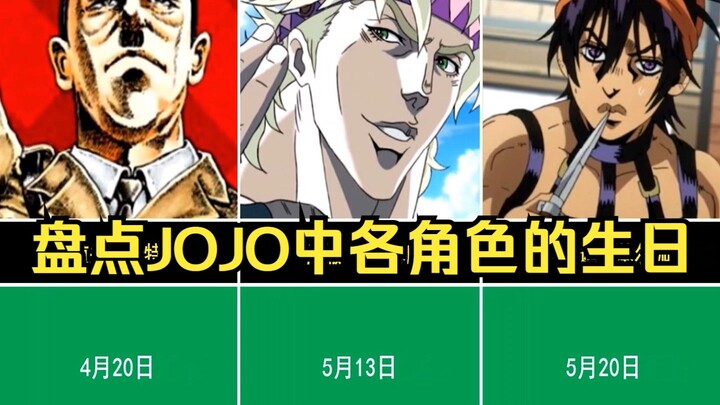 【JOJO】盘点JOJO中各角色的生日