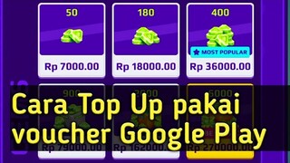 Cara Top Up pakai voucher Google Play cara top up Diamond game PK XD, free Fire dan game lainnya