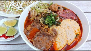 BÚN BÒ NHÀ LÀM l Cách nấu Bún Bò Huế ngon nhất tại nhà dễ dàng đơn giản ai cũng làm được