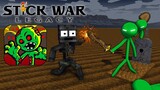 Monster School : STICK WAR ZOMBIE ATTACK - Minecraft Animation