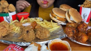 MUKBANG ăn gà KFC humbuger ASMR#amthuc #monngon