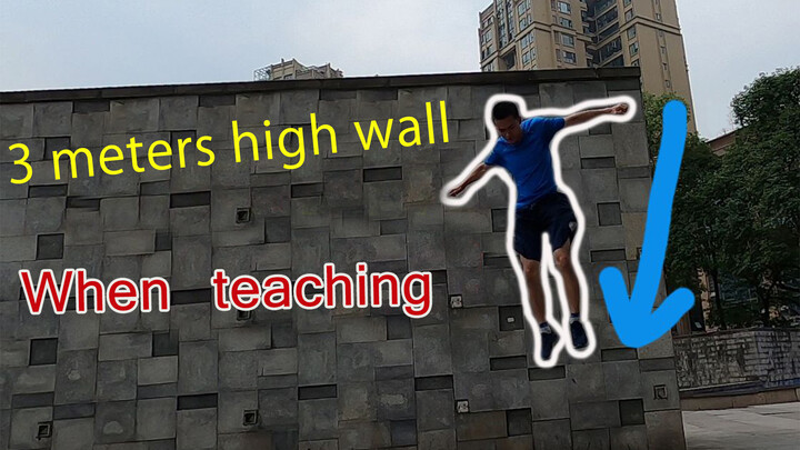 Nhảy từ tường cao 3m xuống trong 1 giây