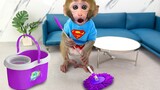 Monkey Baby Bon Bon Bon Cleans House And Goes Fishing With Ducklings