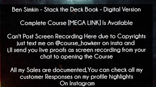 Ben Simkin Course  Stack the Deck Book - Digital Version Download