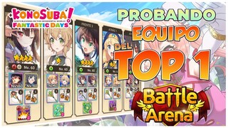 Konosuba Fantastic Days Global/ PROBAMOS EL EQUIPO DEL TOP 1 EN LA ARENA  DE BATALLA / SALE MAL