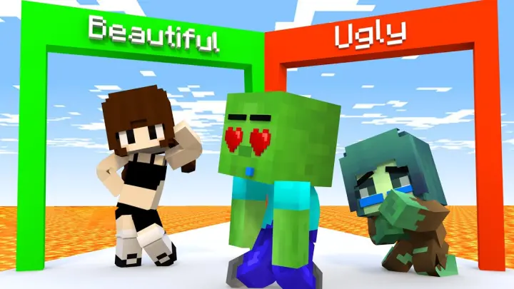 Monster School: Destiny run challenge - Beautiful vs Ugly | Minecraft Animation