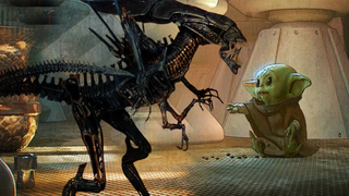 Alien: Bane - Baby 'Yoda' กินตัวอ่อนเอเลี่ยนสองตัวเคี้ยวเสียง