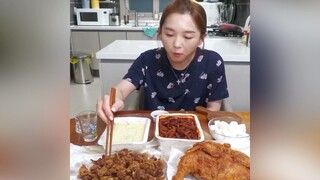 Mukbang gà chiên nguyên con #mukbang