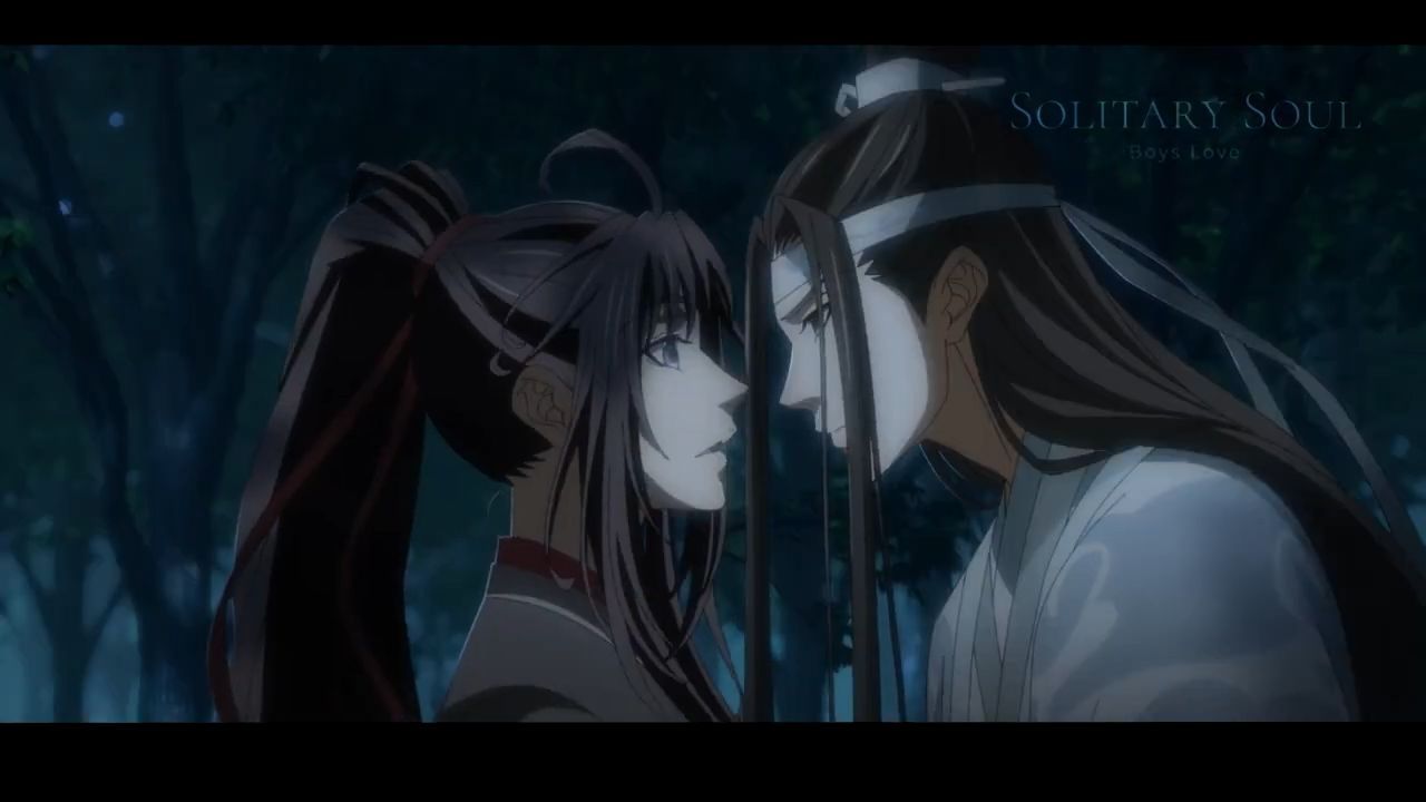 Fan-made scene ❤ Lan Zhan & Wei Wuxian 💖 Kiss scene 2 💖 ENG SUB 