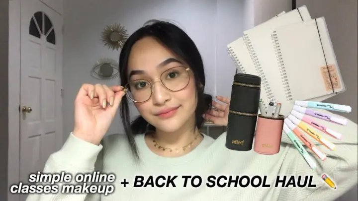 Quick & Simple Online Classes Makeup + Back to School Haul (online classes ready ðŸ¥´) | Philippines