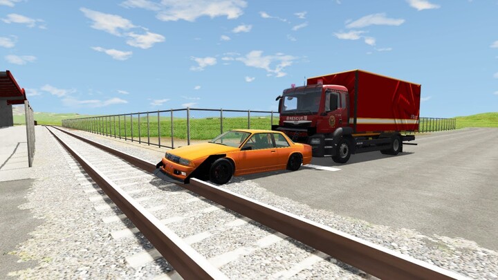 Cars vs Rails - BeamNG.Drive