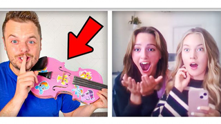 [Pretend to be a pig and eat a tiger] Use your daughter’s violin to pretend to be a beginner and ran