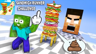 Monster School: SANDWICH RUNNER CHALLENGE - Baby Zombie Sad Story | Minecraft Animation