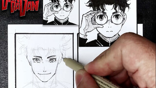 Menggambar Takakura Ken (Ekaran) dalam gaya anime yang berbeda