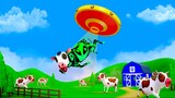 Alien Animals Farm Diorama - Magical UFO Spaceship | Alien Cow | Funny Animals 3D Cartoons 2023