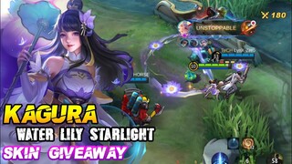 Skin Giveaway | Kagura Water Lily Starlight Skin Gameplay - MLBB