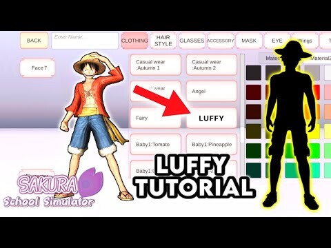 How To Make Luffy (One Piece) in SAKURA School Simulator!