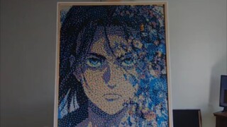 Eren Yeager was pieced together using 1,800 Rubik's cubes