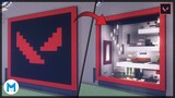 Minecraft : How to Make Valorant House | Huge Valorant Logo House