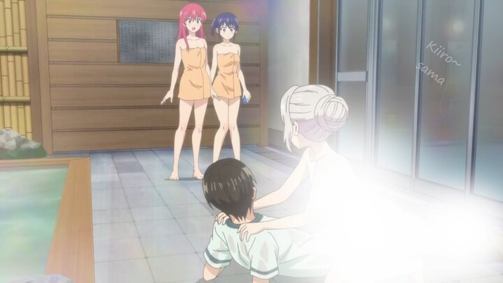 "Why are you in the women's baths with your pants down?" | Kanojo mo Kanojo Episode 11