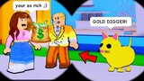 Spying on ROBLOX GOLD DIGGERS as a ADOPT ME PET!