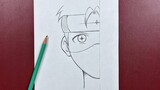 Easy sketch | how to draw anime ninja boy step-by-step