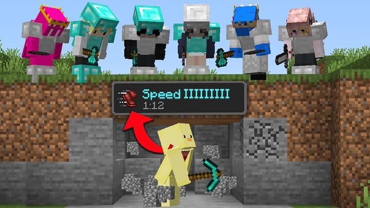 Minecraft Manhunt But Every Block I Break Increases My Speed