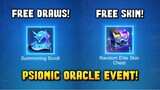 CLAIM YOUR FREE ELITE SKIN CHEST USING FREE SUMMONING SCROLLS IN THE PSIONIC ORACLE EVENT! - MLBB