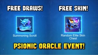 CLAIM YOUR FREE ELITE SKIN CHEST USING FREE SUMMONING SCROLLS IN THE PSIONIC ORACLE EVENT! - MLBB