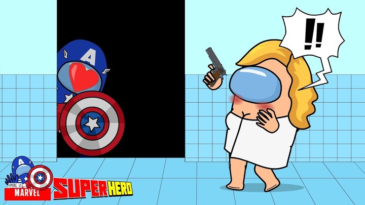 Captain America Caught Peeking - Among Us Marvel - Among Us SuperHero