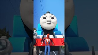 GTA V : SPIDER-MAN SAVING SPIDER KID FROM THOMAS THE TRAIN #shorts