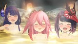 [Genshin Impact Animation] Gia đình tắm suối nước nóng