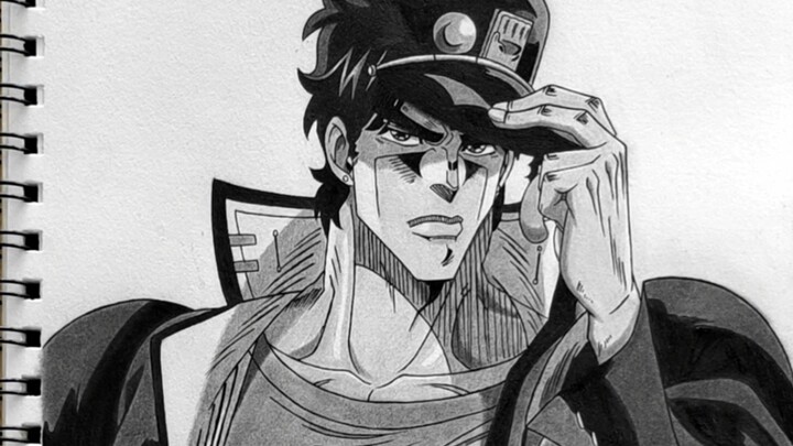[Hand-drawn anime] Jotaro, the man who puts invincibility on his face