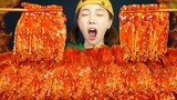 [Mukbang ASMR] 핵맵!🔥매운 불닭팽이버섯(레시피 포함) SPICY ENOKI MUSHROOMS(RECIPE)WITH FIRE SAUCE Ssoyoung