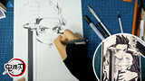 วาดรูปทันจิโร่กับเนซึโกะด้วยปากกาขีด 2 ด้าม