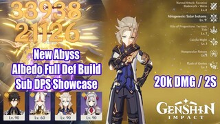 Albedo Def Build Sub DPS Showcase - Genshin Impact 4 Geo New Abyss Gameplay