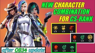 NEW BEST CHARACTER COMBINATION FOR CS-RANK after OB34 update || Best character combination 2022 !!