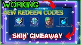 SKIN GIVEAWAY | NEW REDEEM CODES IN MOBILE LEGENDS | MOBILE LEGENDS REDEEM CODE !