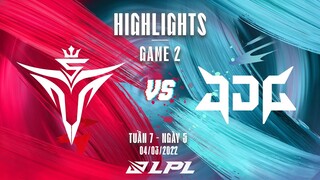 V5 vs JDG | Highlights - Game 2 | Tuần 7 Ngày 5 | LPL Mùa Xuân 2022