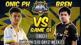 ONIC PH VS BREN ESPORTS GAME 01 | MPL PH S10 | DAY 2 WEEK 02