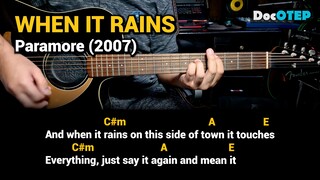 When It Rains - Paramore (2007) Easy Guitar Chords Tutorial with Lyrics Part 1 SHORTS REELS