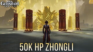 GENSHIN IMPACT - 50K HP Zhongli vs Level 90 Azhdaha - Full Boss Fight