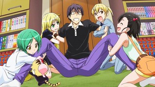 This comic artis is surrounded by harem of female who sometimes give him what he wants