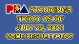 PBA STANDINGS TODAY AS OF JULY 25, 2021/PBA GAME RESULTS TODAY | GAMES SCHEDULE | PHILCUP2021