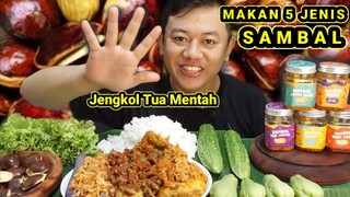 MUKBANG LALAPAN JENGKOL MENTAH + AYAM GORENG SAMBAL CUMI SAMBAL TERI MEDAN SAMBAL UDANG PEDAS